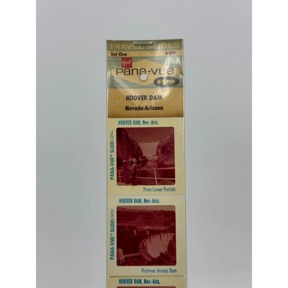 Vintage GAF Pana-vue Souvenir Travel Slides Hoover‎ Dam Nevada-Arizona New